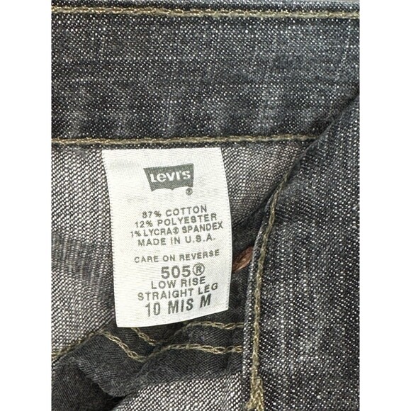 Levi’s 505 Lower Rise Straight Leg Size 10 MIS M Womens Black Denim - Picture 5 of 10